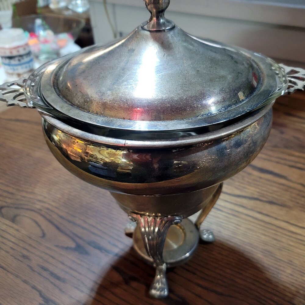 Silverplate Chaffing Dish F.B. Rogers Vintage Kitchen Serving Bowl